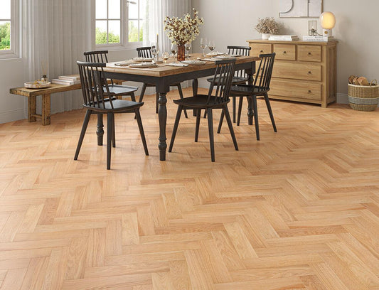 Euro Blunham Select Oak Engineered Herringbone - 15mm Brushed UV Lacquered