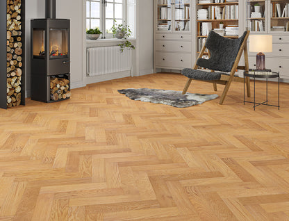 Euro Renhold Select Oak Engineered Herringbone - 15mm Brushed UV Lacquered