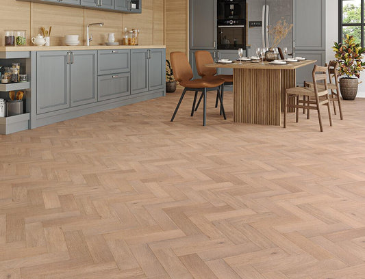 Euro Thurleigh Grey Herringbone Engineered Oak Flooring