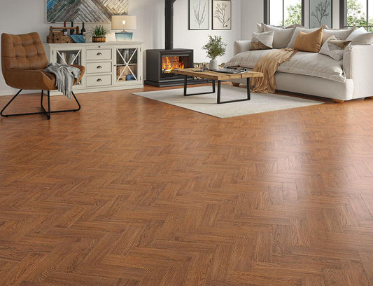 Euro Turvey Herringbone Dark Oak Engineered Wood Flooring