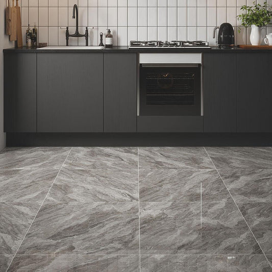 Apollo Grey Glazed Porcelain Wall & Floor Tile - 600x600mm