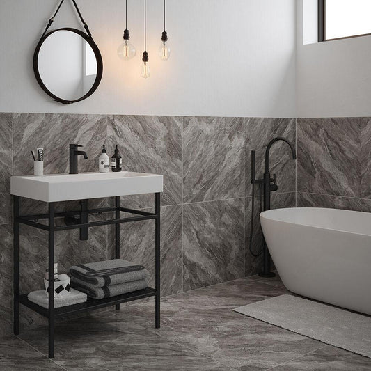 Apollo Grey Glazed Porcelain Wall & Floor Tile - 300x600mm
