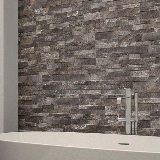 Oswald Grey Split Face Matt Porcelain Wall Tile - 150x610mm
