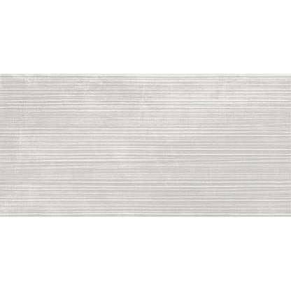 Loft White Waves Decor Glazed Porcelain Wall Tile - 300x600mm