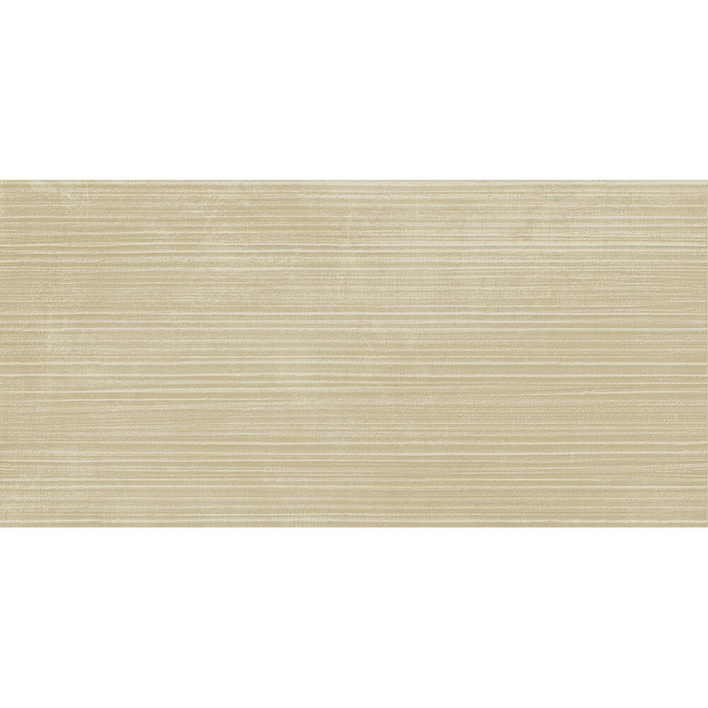 Loft Cream Waves Decor Glazed Porcelain Wall Tile - 300x600mm