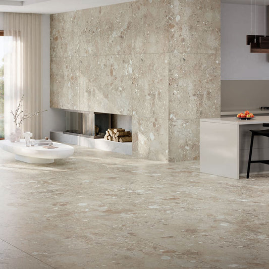Amaya Terrazzo Natural: Premium 900mm x 900mm Matt Porcelain Wall & Floor Tile