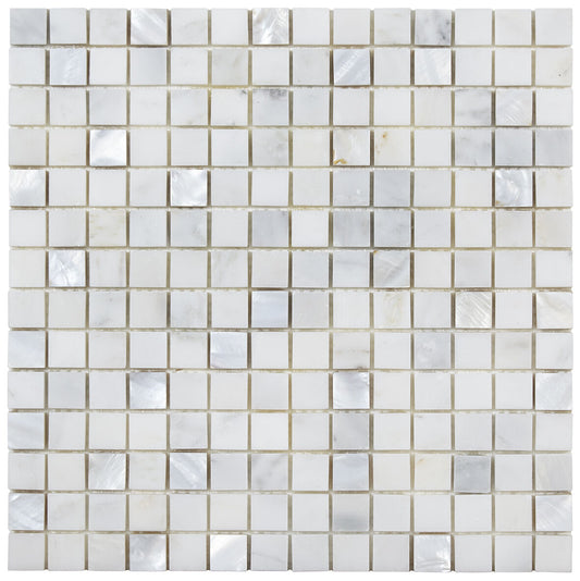 Bari White Marble & Mother of Pearl Mosaic (2 x 2cm)