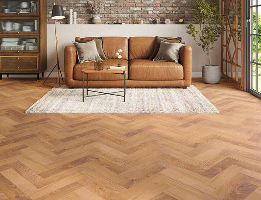 Euro Renhold Select Oak Engineered Herringbone - 15mm Brushed UV Lacquered