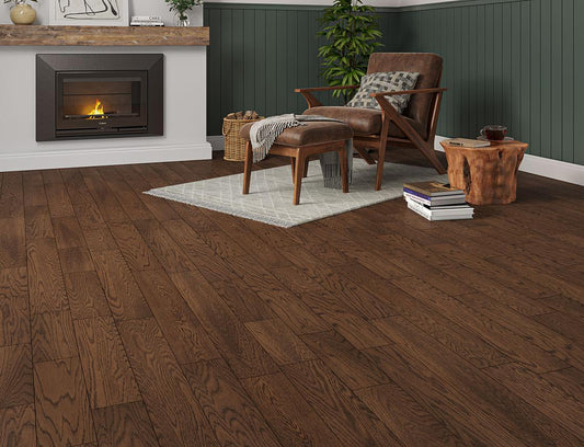 Euro Elstow Coffee Oak Brushed UV Oiled Engineered Wood Flooring
