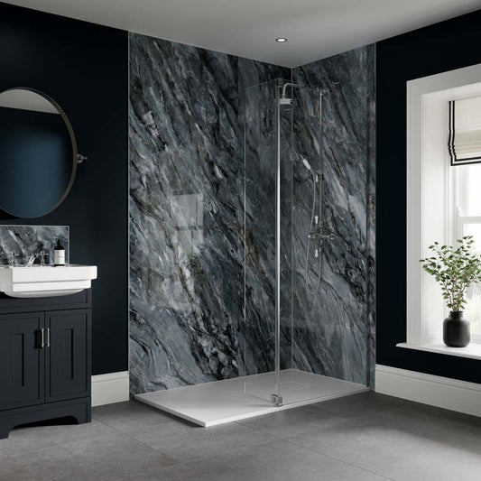 Aqua Wall Monsoon Gloss Stone Polymer Composite (SPC) Wall Panel - 950x2400x6mm