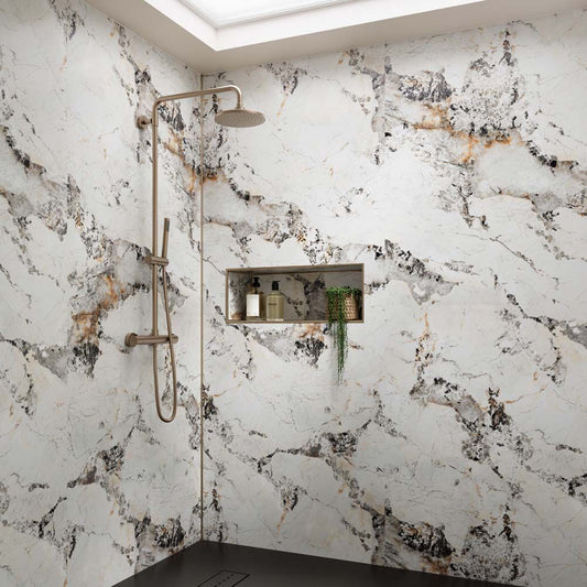 Aqua Wall™ Kara: Industrial Stone Matt SPC Waterproof Wall Panel (950mm x 2400mm)