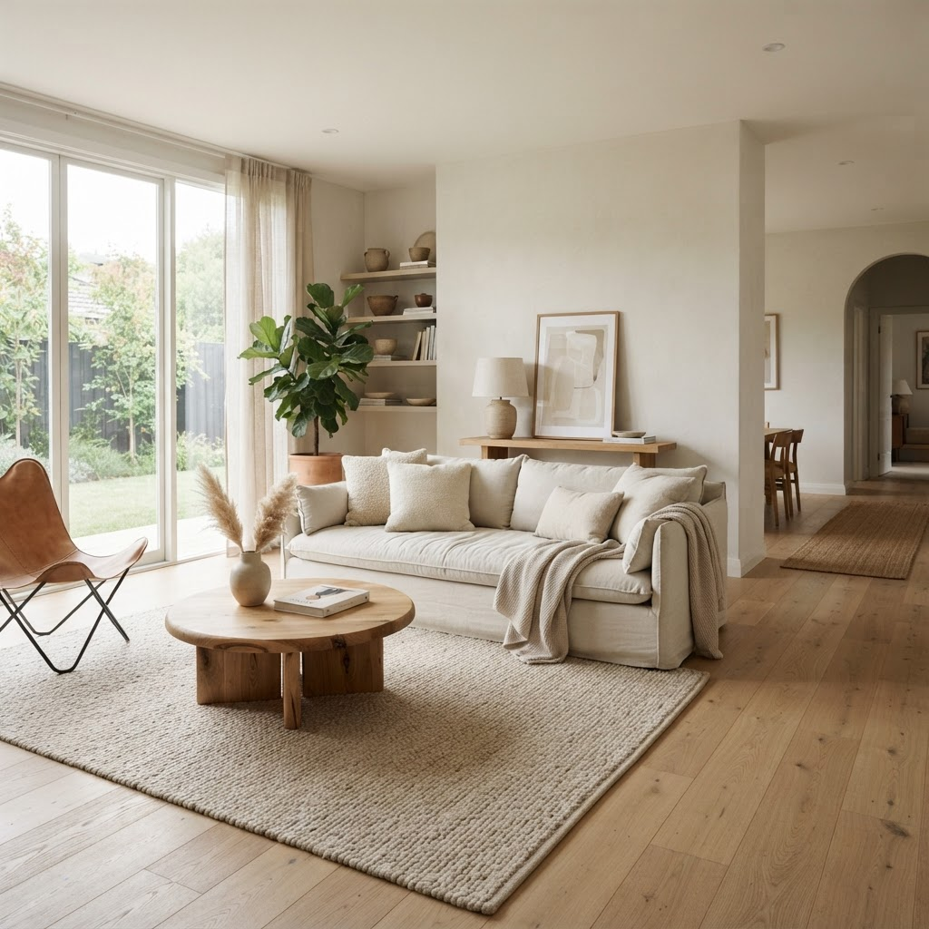 Living Room with premium flooring
