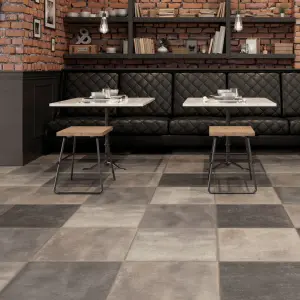 FAUS Industry Tile - Stone Oxide - 8mm Water-Resistant Laminate Flooring