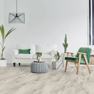 LIBERTY FLOORS Ocean - Creme Oak - 8mm Water-Resistant Laminate Flooring