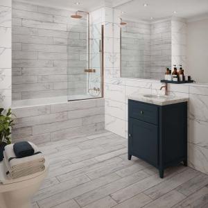 Kendal Bianco Glazed Porcelain Wall & Floor Tile - 600x300mm