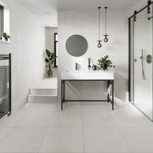 Loft White Glazed Porcelain Wall & Floor Tile - 600x600mm