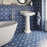 Vincent Navy Blue Patterned Vitrified Ceramic Tile - 335x335mm