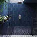 Cast Dark Blue Glazed Ceramic Wall Tile - 100x300mm