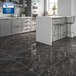 Zeus Midnight Black Glazed Porcelain Wall & Floor Tile - 600x600mm