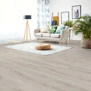 LIBERTY FLOORS - Grand Oak Grey - 8mm Water-Resistant Laminate Flooring