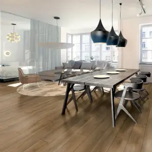 LIBERTY FLOORS - Grand Oak Brown - 12mm Water-Resistant Laminate Flooring
