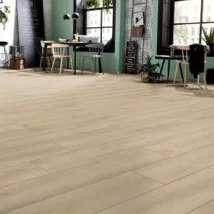 LEADER ONLINE - Summer Oak Beige - 8mm Water-Resistant Laminate Flooring