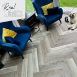 ClickLux Golden Oak Herringbone 5.2mm SPC Laminate Flooring - 630x126mm