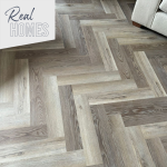 ClickLux Golden Oak Herringbone 5.2mm SPC Laminate Flooring - 630x126mm