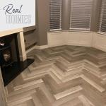 ClickLux Golden Oak Herringbone 5.2mm SPC Laminate Flooring - 630x126mm
