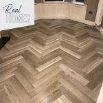 ClickLux Golden Oak Herringbone 5.2mm SPC Laminate Flooring - 630x126mm