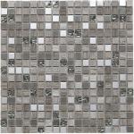 Cedar Grey Glass, Stone & Metal Mix Mosaic Tile - 300x300mm