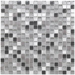 Platinum 135 Glass & Metal Mix Mosaic Tile - 300x300mm