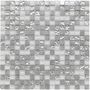 Platinum 136 Glass & Metal Mix Mosaic Tile - 300x300mm