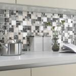 Saturn Silver Glass & Metal Mix Modular Mosaic Tile - 300x300mm
