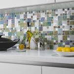 Iridescent Glass, Stone & Metal Mix Modular Mosaic Tile - 300x300mm