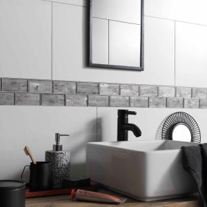 Horizon Silver Wood Effect Glass Bric Mosaic Tile - 300x300mm