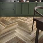 ClickLux Golden Oak Herringbone 5.2mm SPC Laminate Flooring - 630x126mm