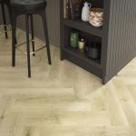 ClickLux Rydal Natural Oak Herringbone 5.2mm SPC Laminate Flooring - 630x126mm