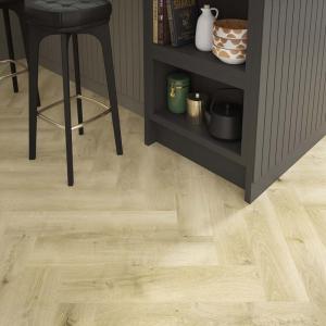 ClickLux Rydal Natural Oak Herringbone 5.2mm SPC Laminate Flooring - 630x126mm