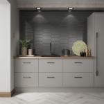 Cast Charcoal Glazed Ceramic Wall Tile - 100x300mm