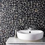 Riverstone Black Flat Cut Pebble Mosaic Tile - Large CPT01 - 305x305mm