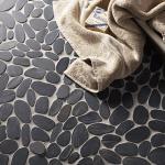 Riverstone Black Flat Cut Pebble Mosaic Tile - Large CPT01 - 305x305mm