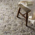 Riverstone White Flat Cut Pebble mosaic Tile - Large CPT02 - 305x305mm