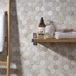 Vanilla Cream Mix Finish Marble Hexagon Mosaic Tile - 295x260mm